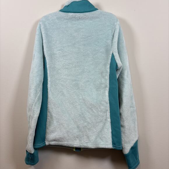 Champion Fuzzy Fleece Full Zip Jacket Teal Contrast Softshell Pockets 10-12 (L) - Picture 2 of 11